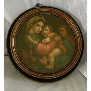 Antique Madonna della Seggiola ~Raphael Palazzo Pitti Collection Numbered Frame